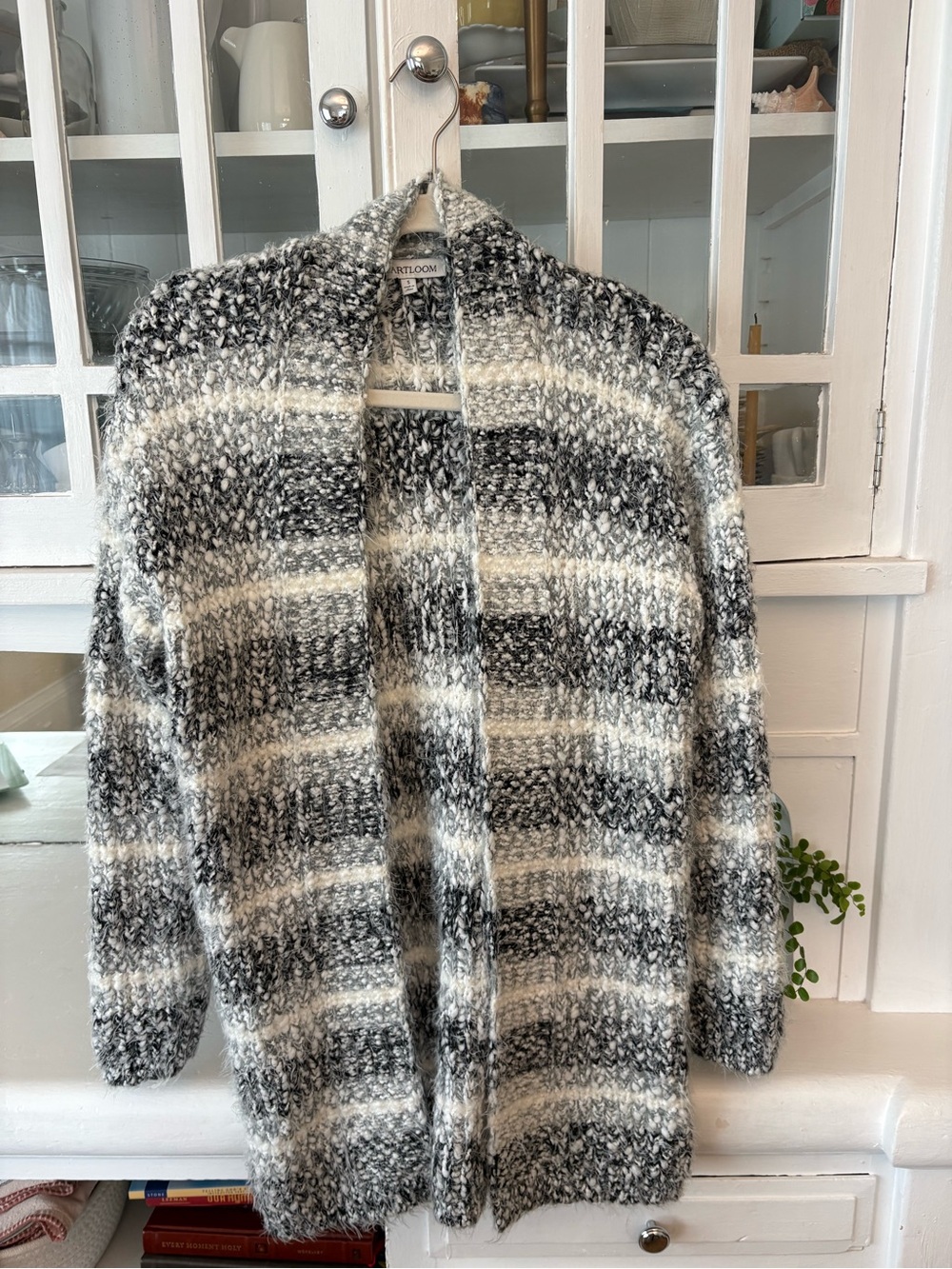 Heartloom Black and White Bouclé Knit Cardigan